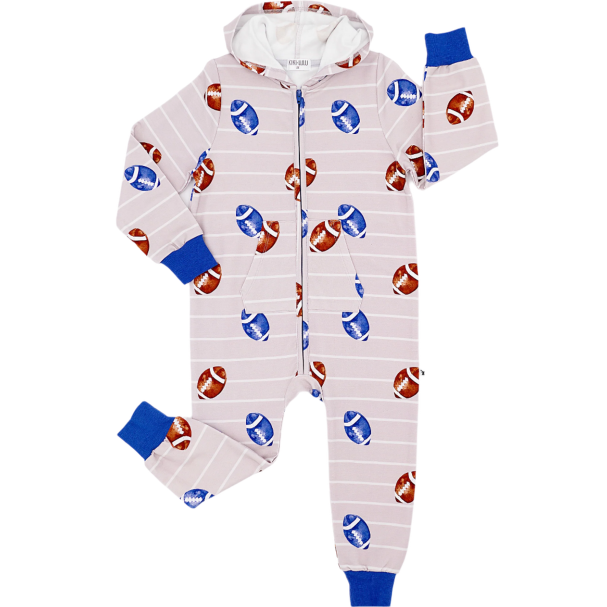 Gridiron Grind Terry Zip Romper - HoneyBug 