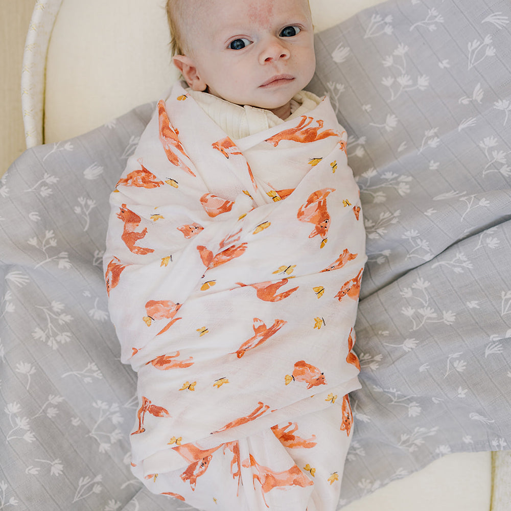 Fox Tales + Prairie Oh So Soft Muslin Swaddle Blanket Set - HoneyBug 