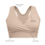 French Terry Racerback Nursing & Sleep Bra | Beige - HoneyBug 