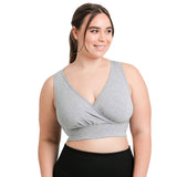 French Terry Racerback Nursing & Sleep Bra | Grey Heather - HoneyBug 