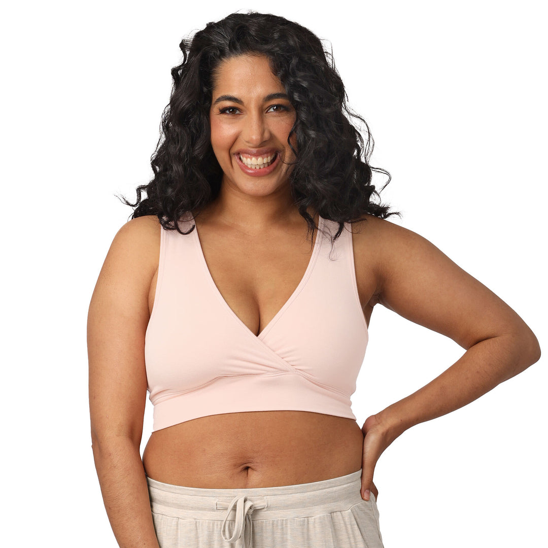 French Terry Racerback Nursing & Sleep Bra | Soft Pink - HoneyBug 