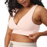 French Terry Racerback Nursing & Sleep Bra | Soft Pink - HoneyBug 