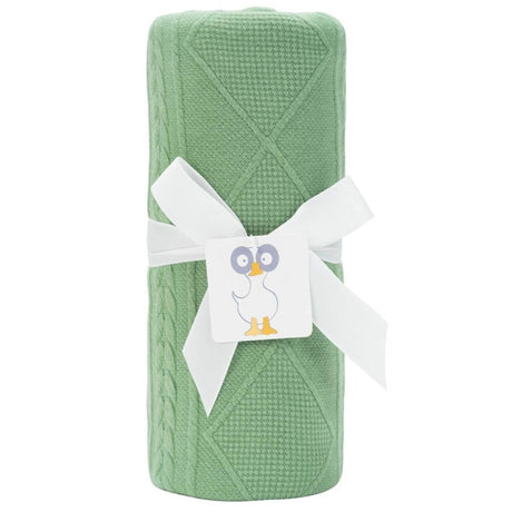 Sage Knit Blanket - HoneyBug 