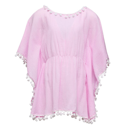 Pink Sherbet Pom Pom Cover Up - HoneyBug 