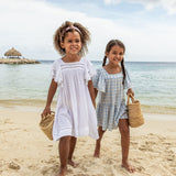 Cornflower Gingham Beach Dress - HoneyBug 