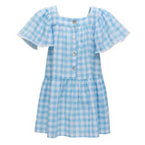 Cornflower Gingham Beach Dress - HoneyBug 