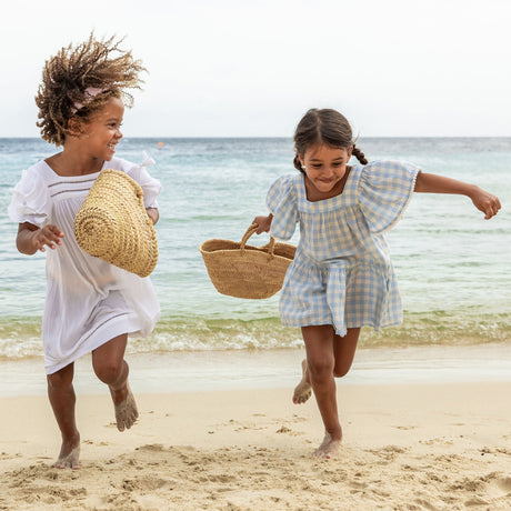 Cornflower Gingham Beach Dress - HoneyBug 