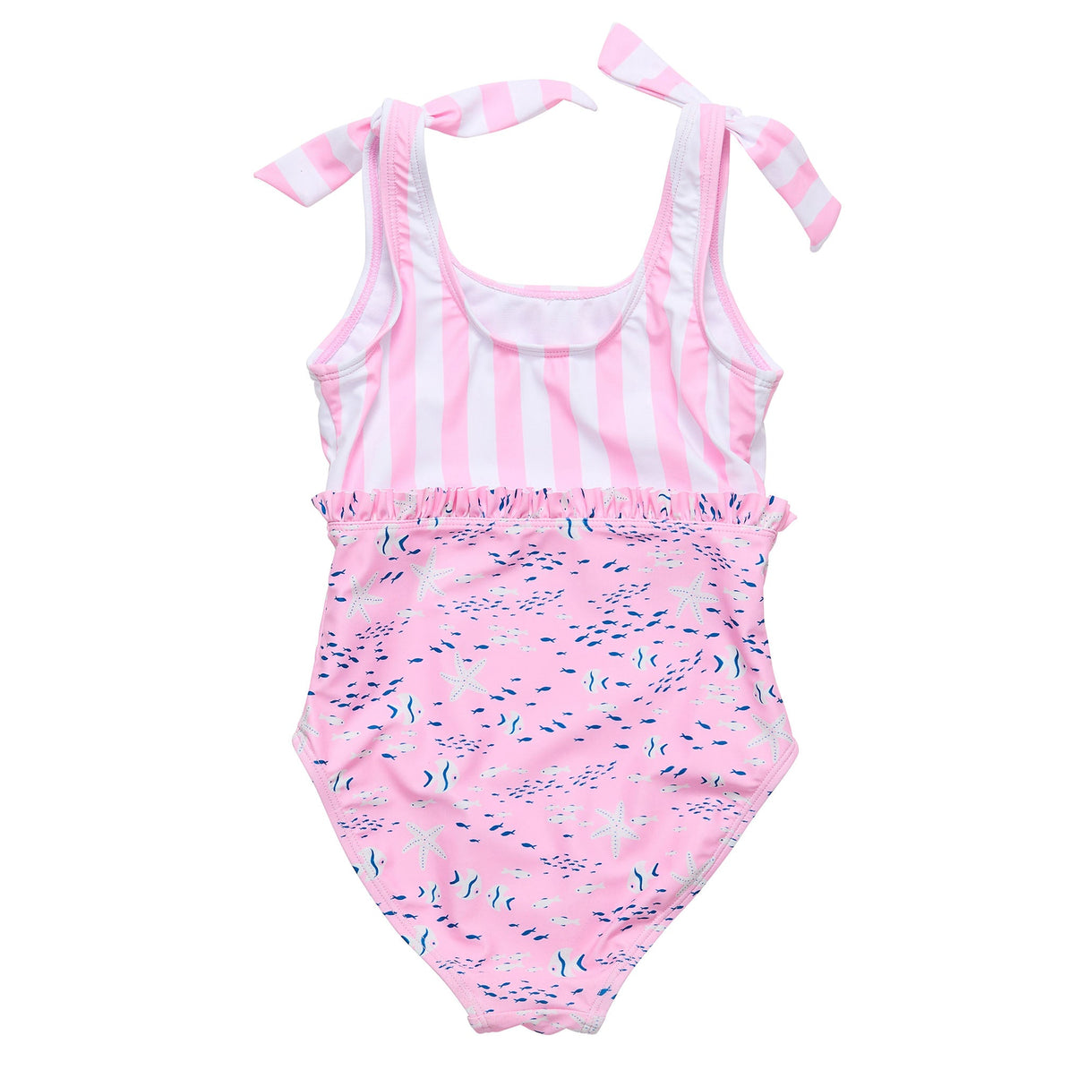 Pink Sea Shoulder Tie Swimsuit - HoneyBug 