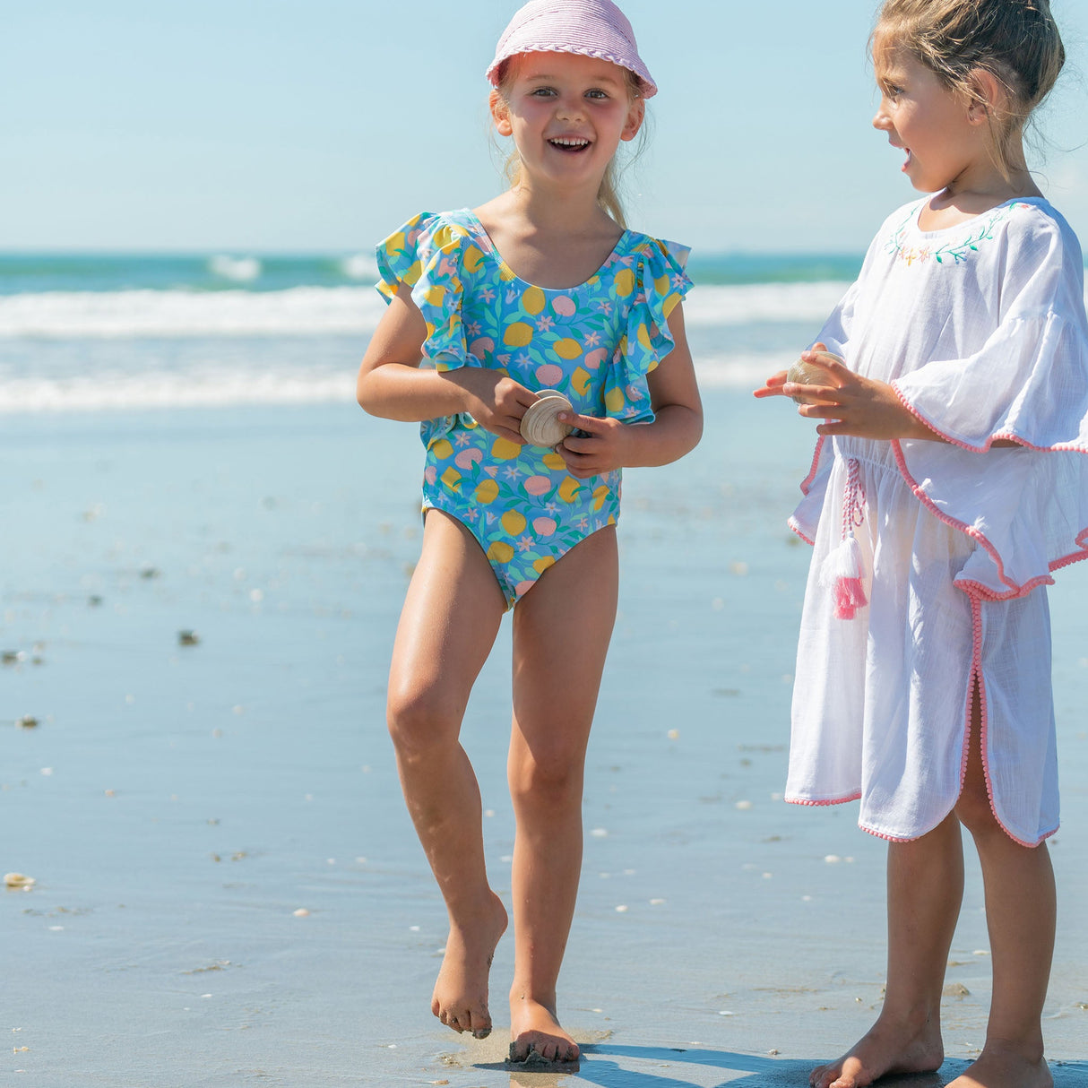 Lemon Drops Wide Frill Swimsuit - HoneyBug 