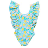 Lemon Drops Wide Frill Swimsuit - HoneyBug 