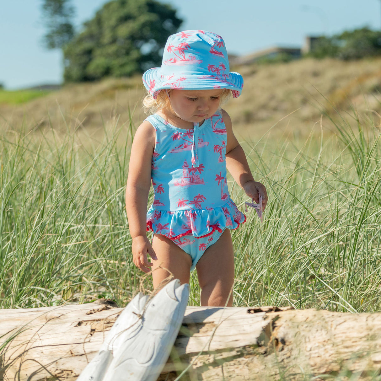 Lighthouse Island Sustainable Skirt Swimsuit - HoneyBug 