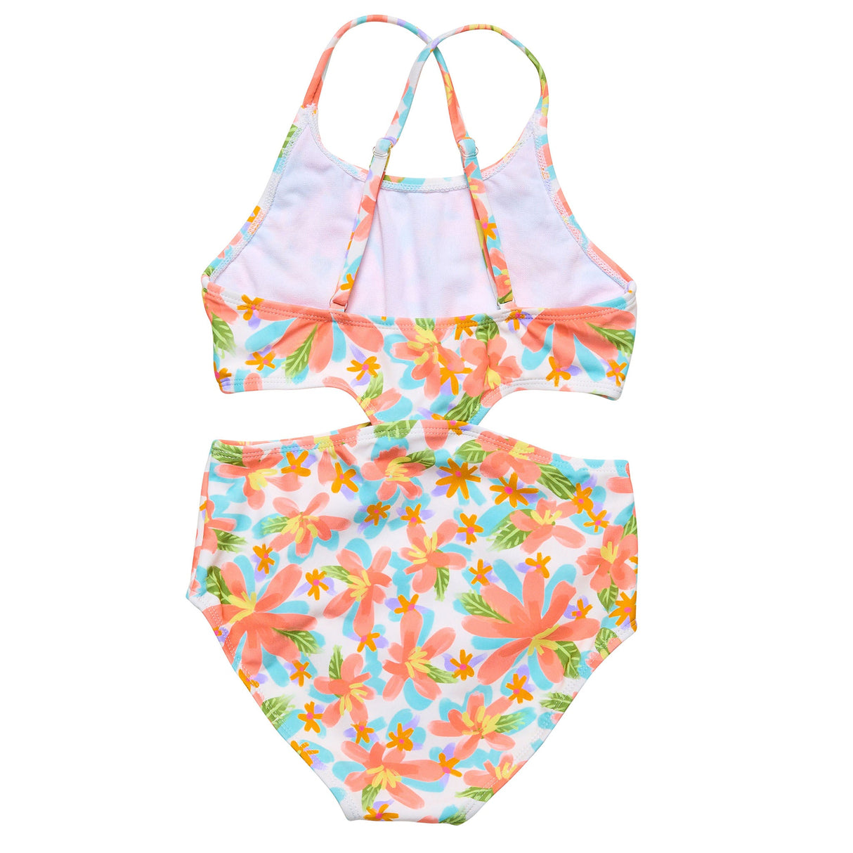 Hawaiian Luau Sustainable Cut Out Swimsuit - HoneyBug 