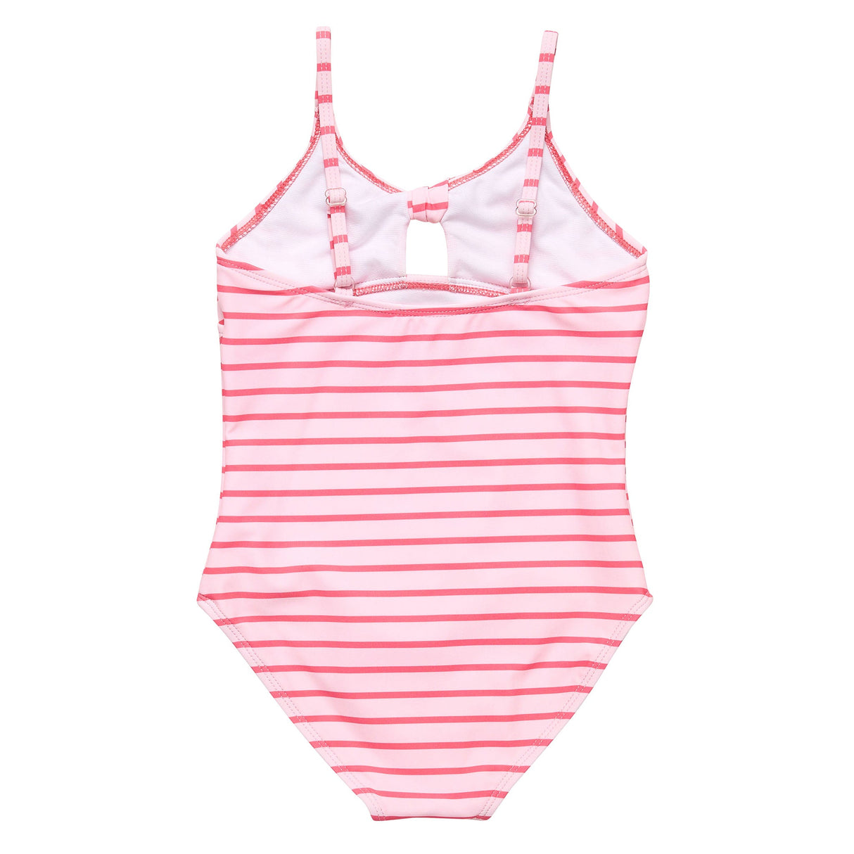 Coral Stripe Sustainable Bow Swimsuit - HoneyBug 