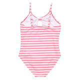 Coral Stripe Sustainable Bow Swimsuit - HoneyBug 