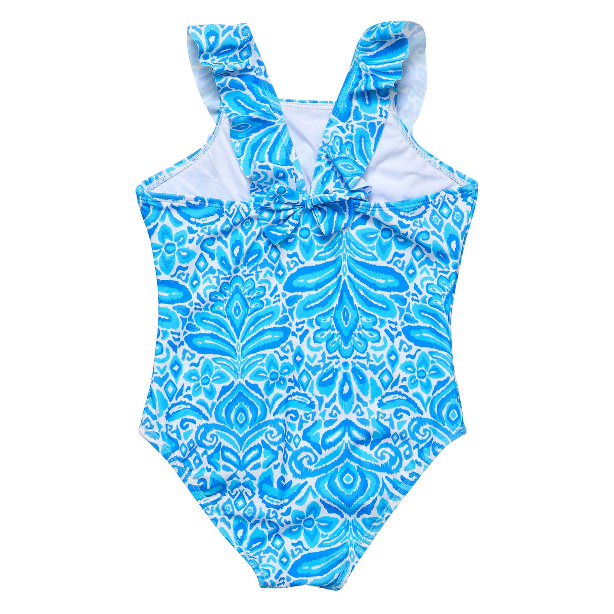 Santorini Blue Ruffle Shoulder Swimsuit - HoneyBug 