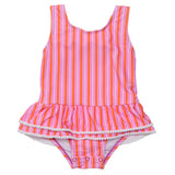 Stripy Sunset Sustainable Skirt Swimsuit - HoneyBug 