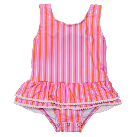 Stripy Sunset Sustainable Skirt Swimsuit - HoneyBug 