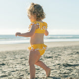 Hello Yellow Flounce Bikini - HoneyBug 