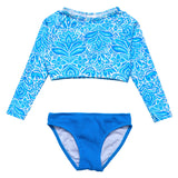 Santorini Blue Crop LS Rash Set - HoneyBug 