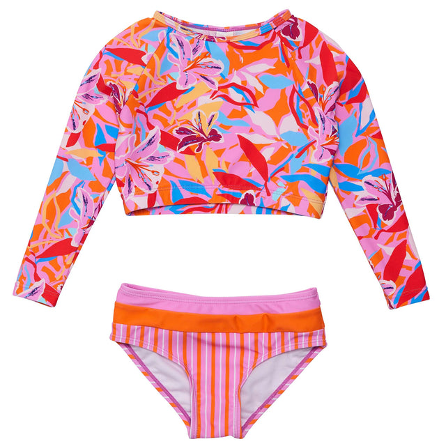 Blooming Sunset Sustainable Crop LS Rash Set - HoneyBug 