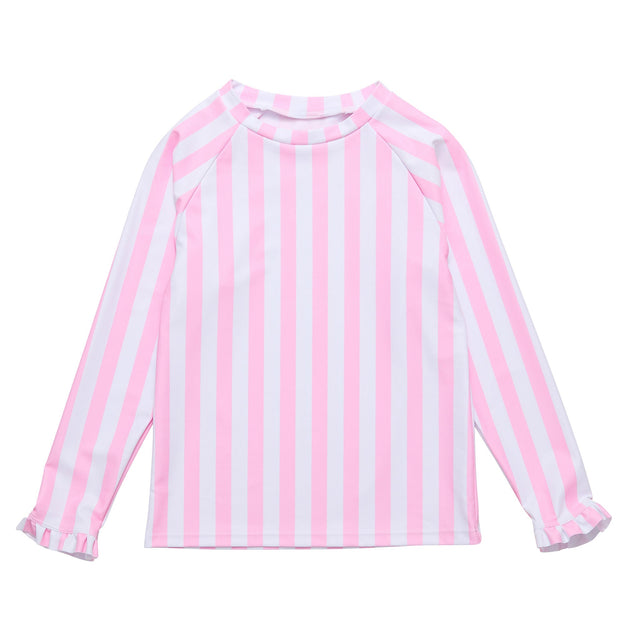 Pink Stripe LS Rash Top - HoneyBug 