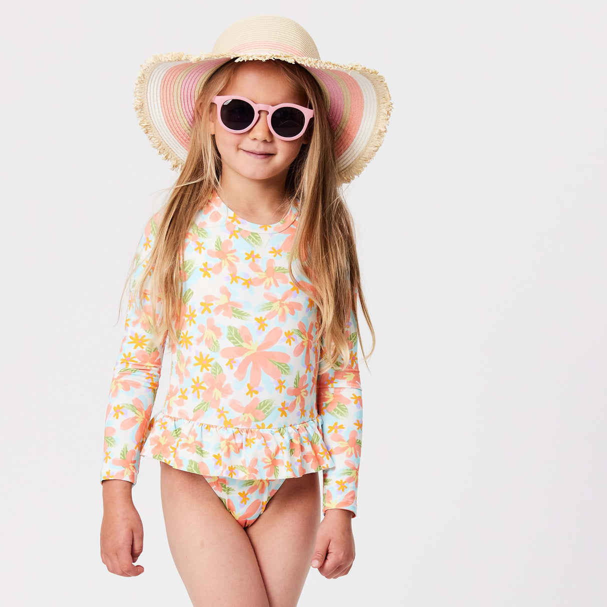 Hawaiian Luau Sustainable LS Surf Suit - HoneyBug 