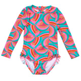 Geo Melon Sustainable LS Surf Suit - HoneyBug 