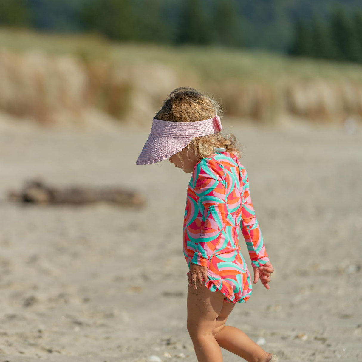 Geo Melon Sustainable LS Surf Suit - HoneyBug 