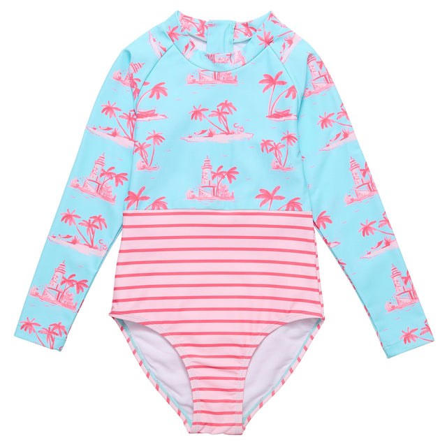 Lighthouse Island Sustainable LS Surf Suit - HoneyBug 