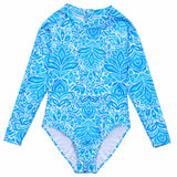 Santorini Blue LS Surf Suit - HoneyBug 