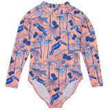 Tropicana Vacay Sustainable LS Surf Suit - HoneyBug 