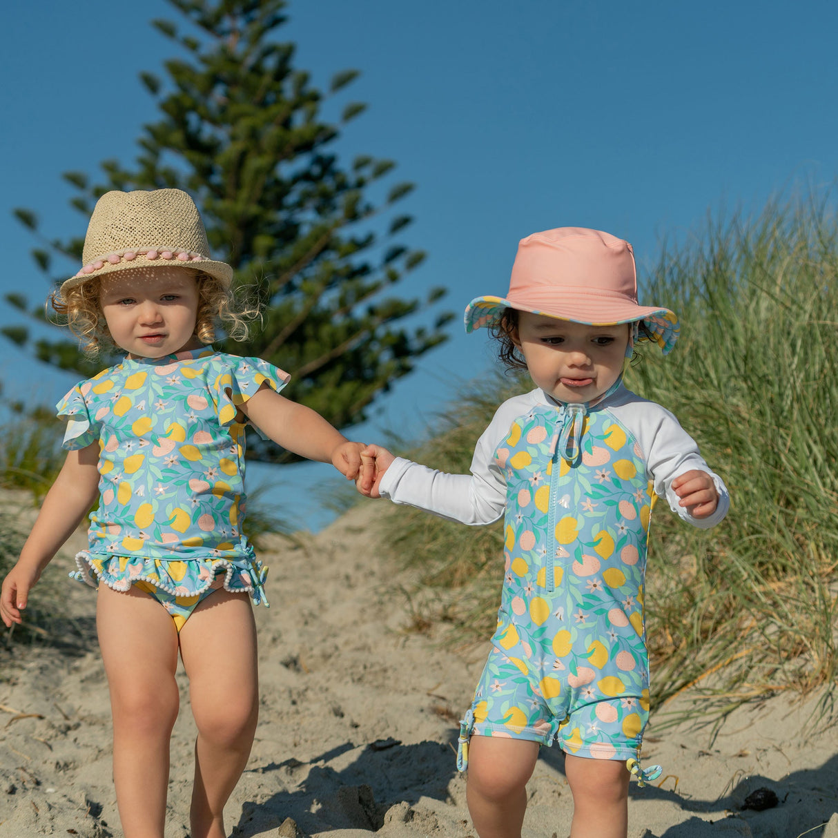 Lemon Drops LS Sunsuit - HoneyBug 