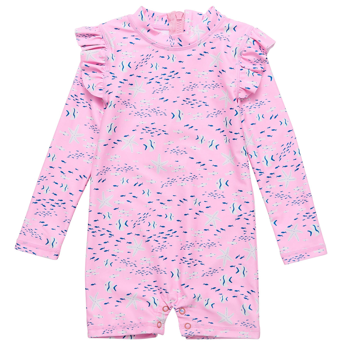 Pink Sea LS Sunsuit - HoneyBug 