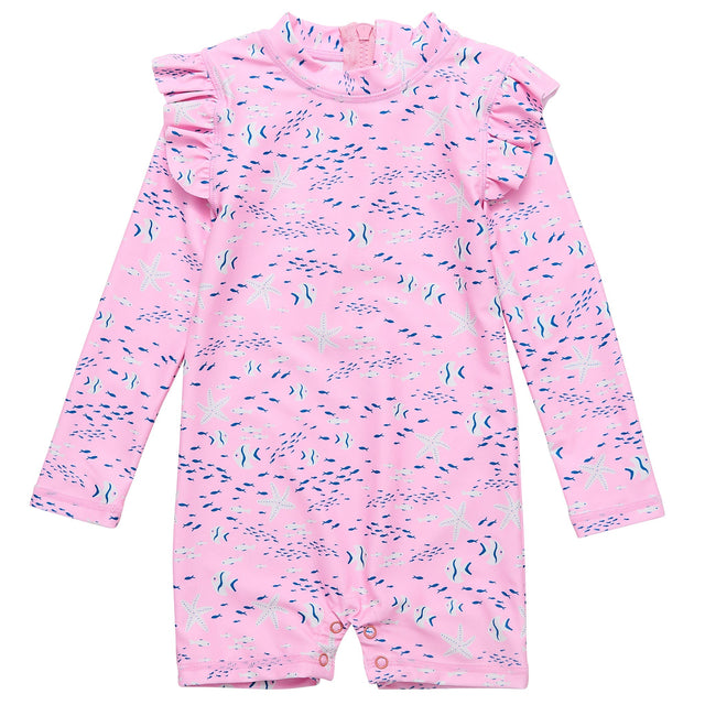 Pink Sea LS Sunsuit - HoneyBug 