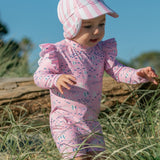 Pink Sea LS Sunsuit - HoneyBug 