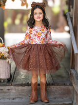 Autumn Floral Tutu Dress