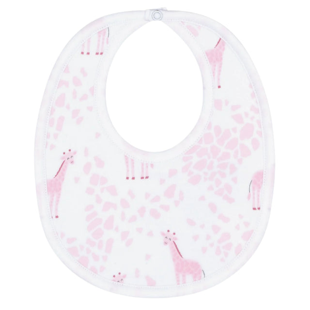 Pink Giraffe Print Bib - HoneyBug 