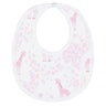 Pink Giraffe Print Bib - HoneyBug 