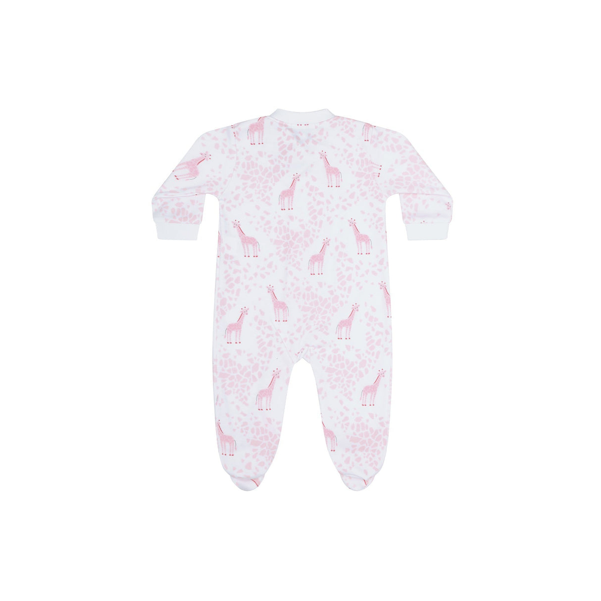 Pink Giraffe Print Zipper Footie - HoneyBug 