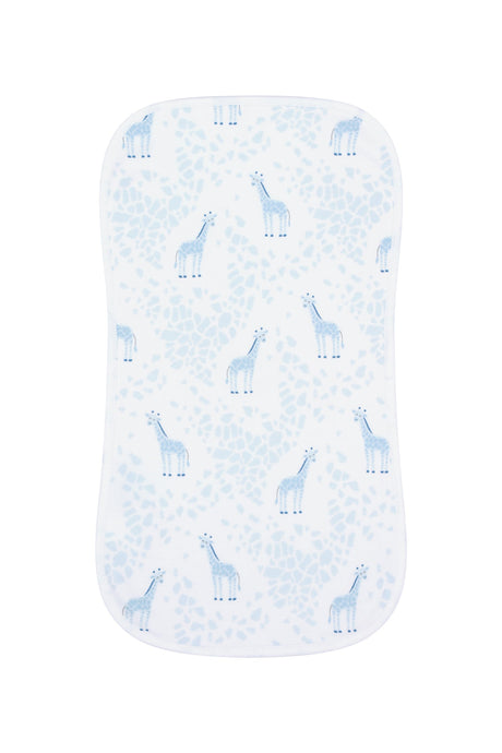 Blue Giraffe Print Burp Cloth - HoneyBug 
