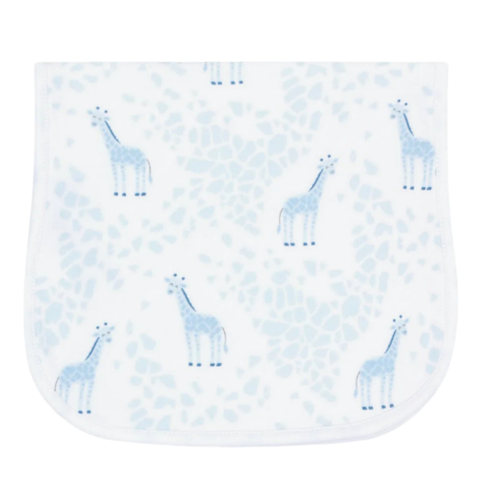 Blue Giraffe Print Burp Cloth - HoneyBug 