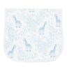 Blue Giraffe Print Burp Cloth - HoneyBug 