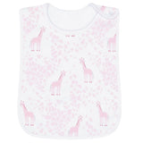 Pink Giraffe Print Feeding Bib - HoneyBug 