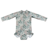 Girl's One-Piece Ruffle Rash Guard Swimsuit