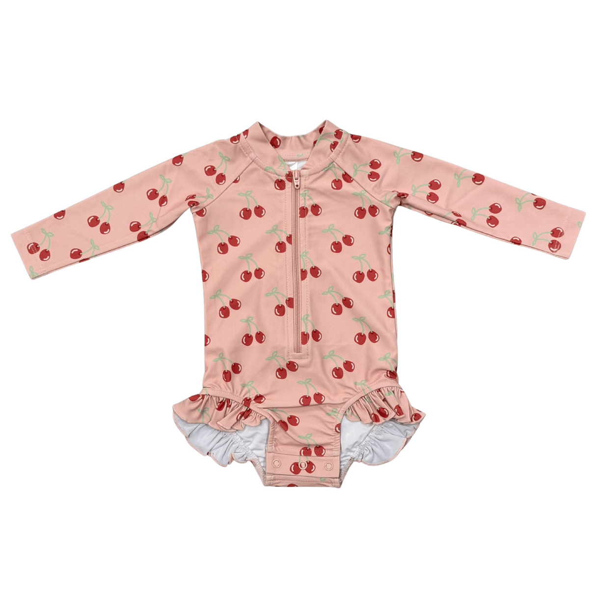 Girl's One-Piece Ruffle Rash Guard Swimsuit