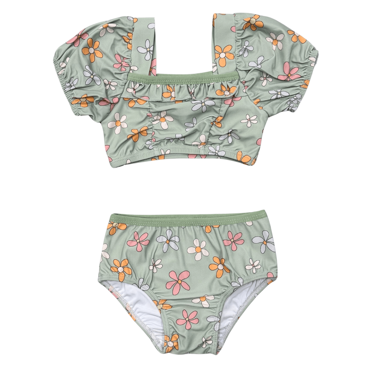 Girl's Puff Sleeve Swimsuit