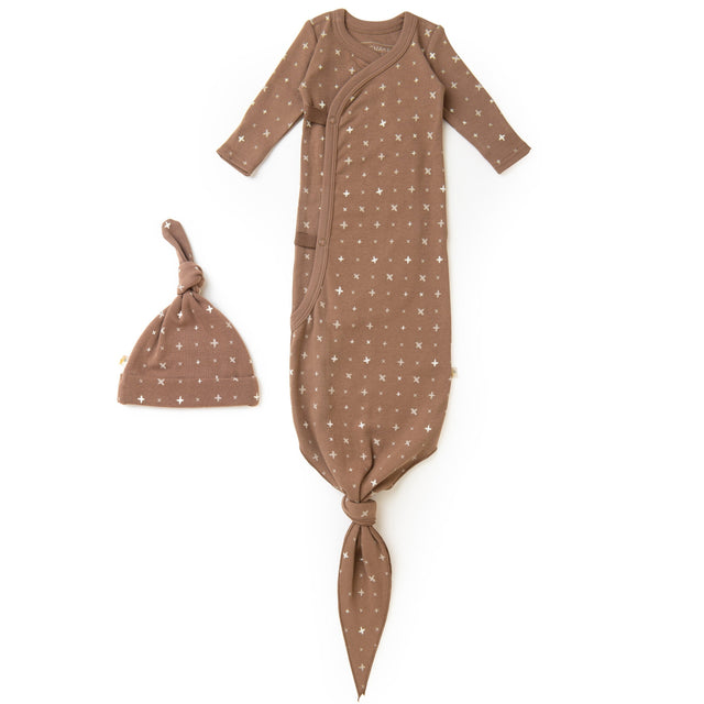 Organic Kimono Knotted Sleep Gown - Sparkle - HoneyBug 