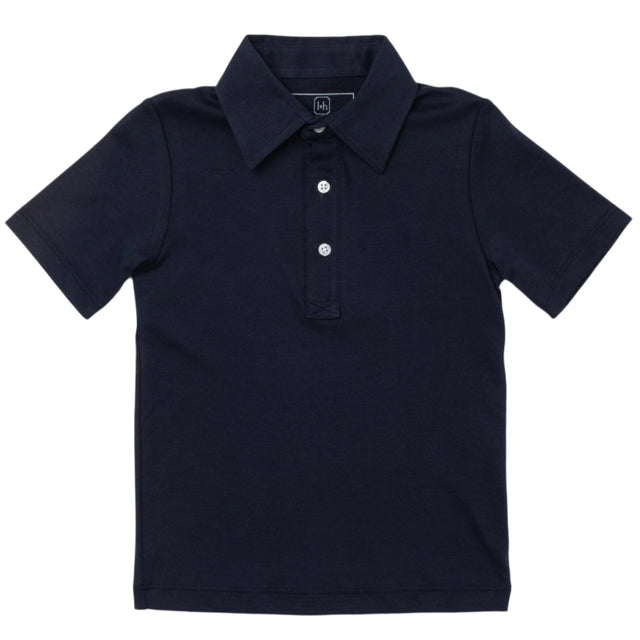 Griffin Boys' Pima Cotton Polo Golf Shirt - Navy - HoneyBug 