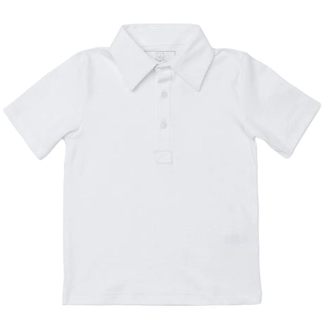 Griffin Boys' Pima Cotton Polo Golf Shirt - White - HoneyBug 