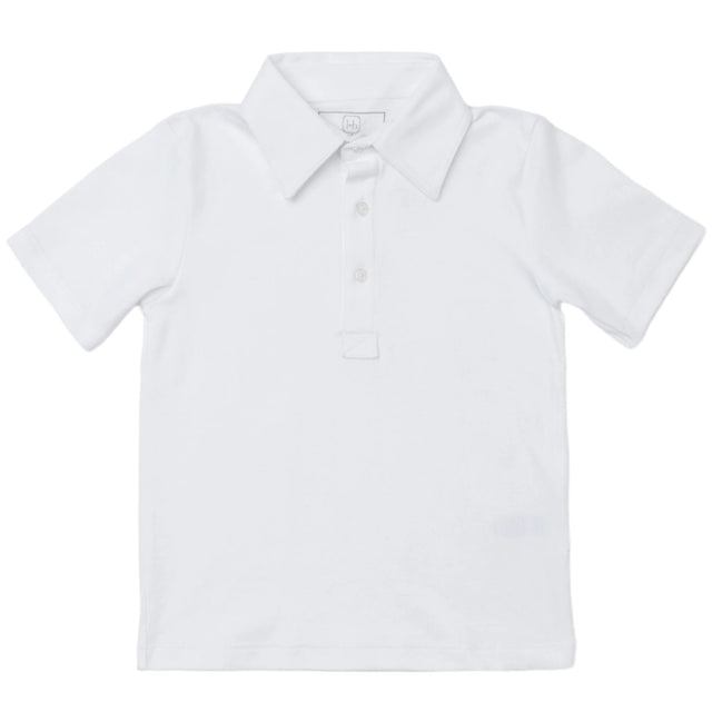 Griffin Boys' Pima Cotton Polo Golf Shirt - White - HoneyBug 